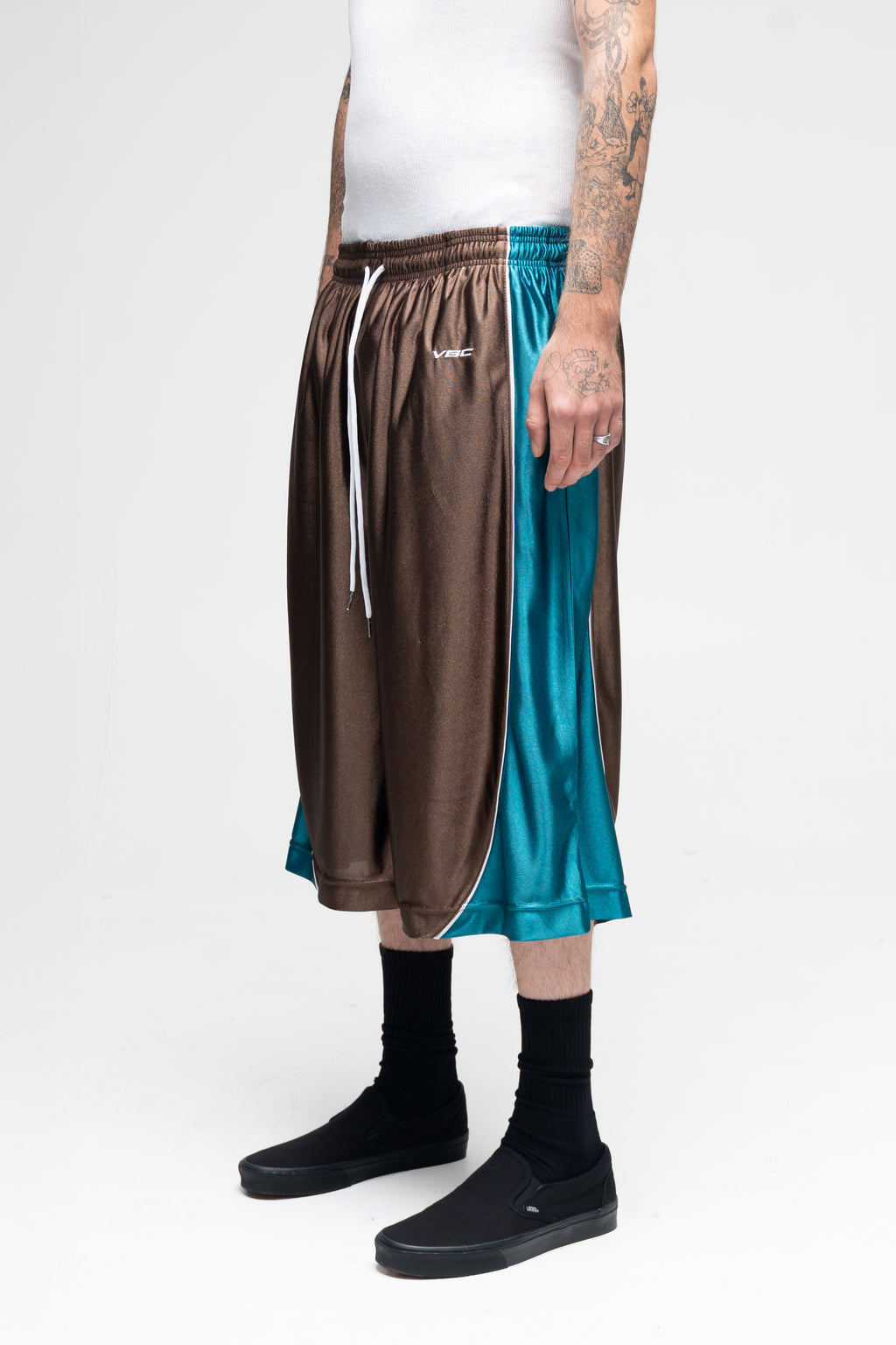 Baggy BBall Shorts (Brown/Teal)