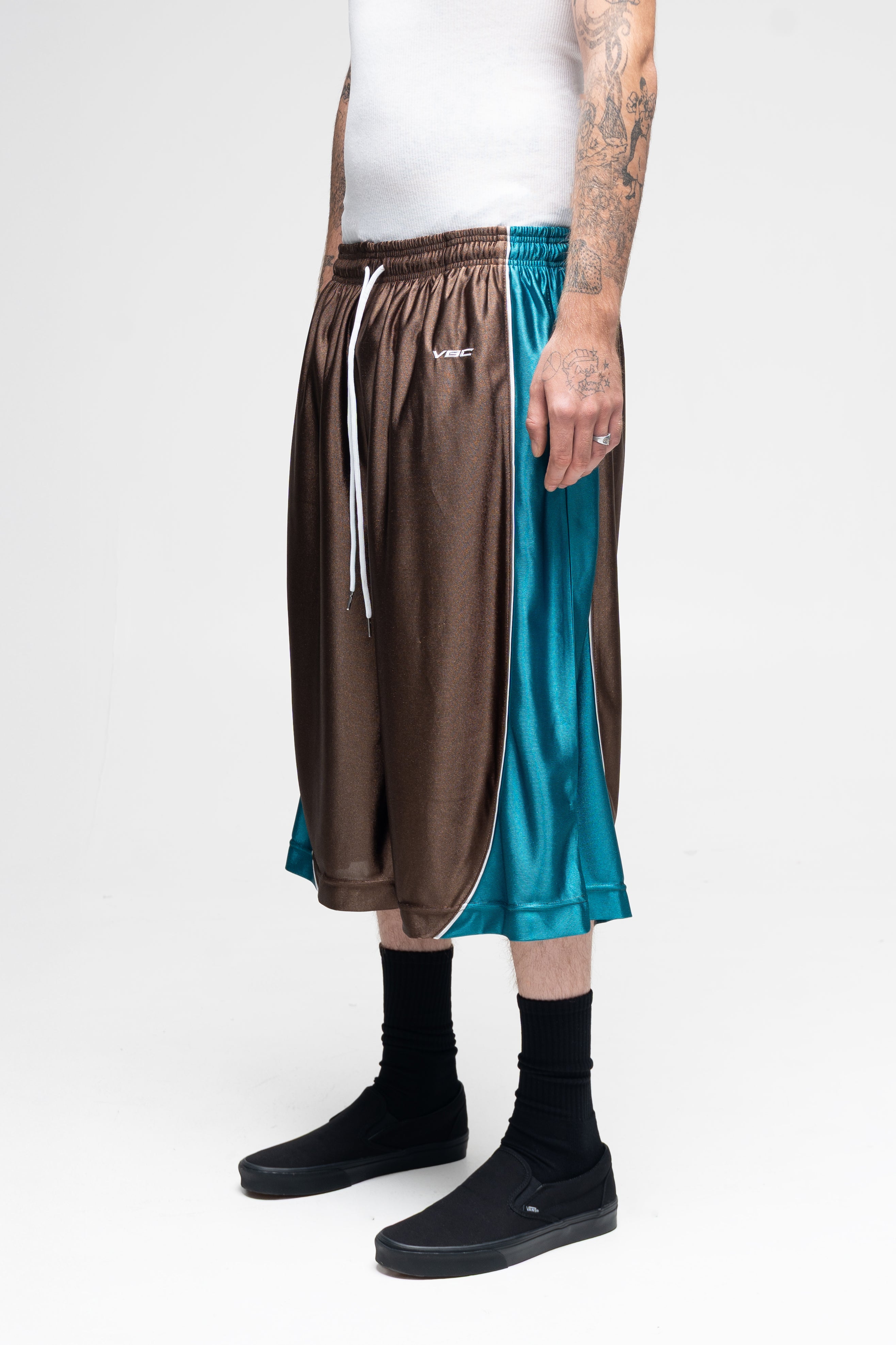 Baggy BBall Shorts (Brown/Teal)