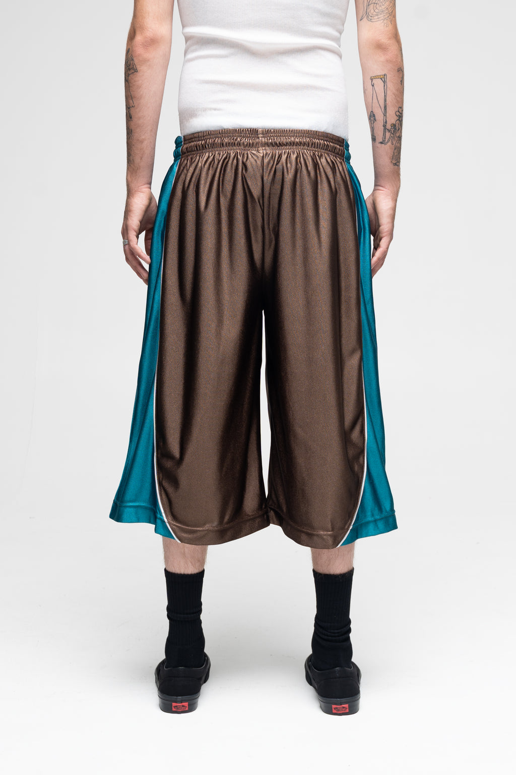 Baggy BBall Shorts (Brown/Teal)