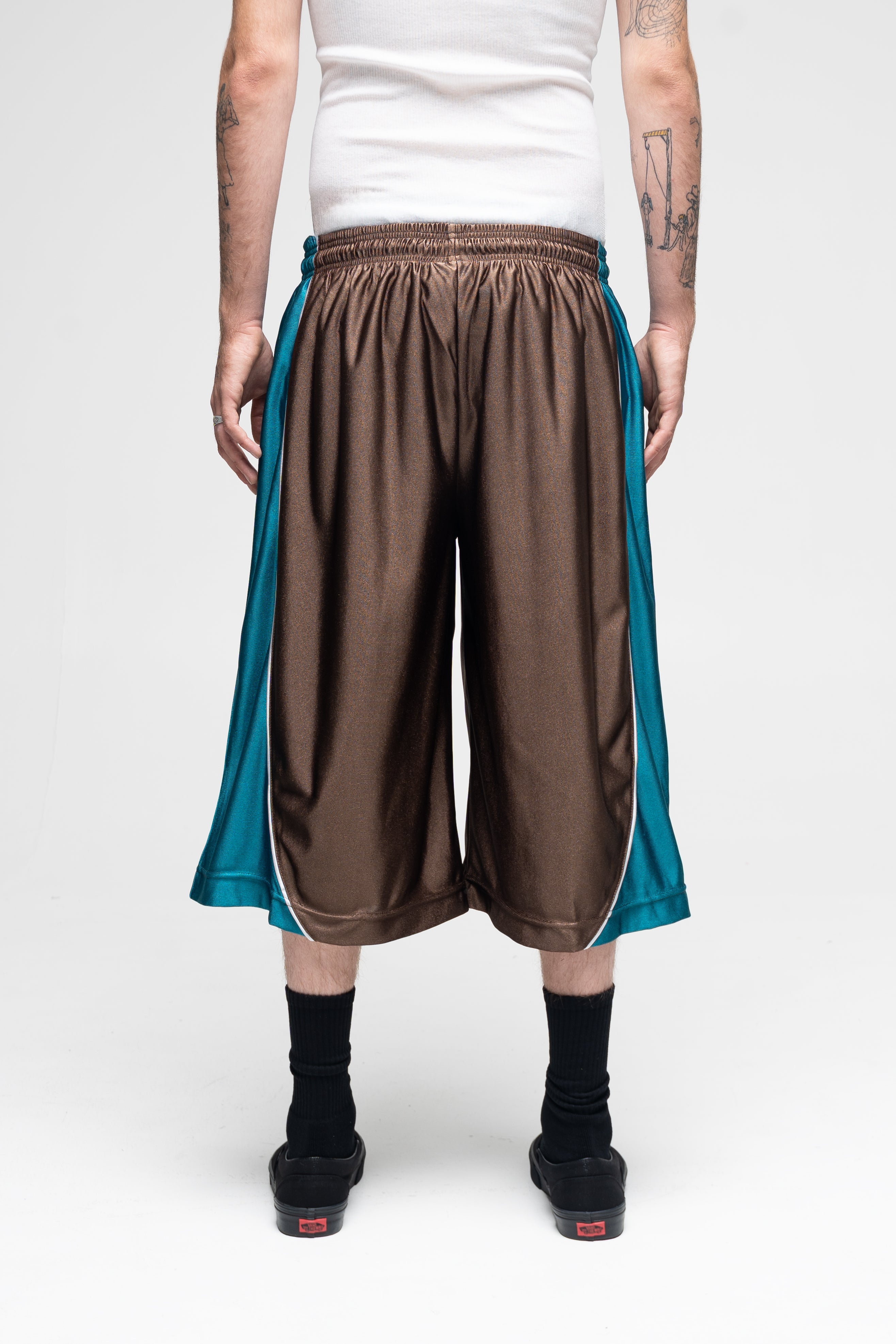 Baggy BBall Shorts (Brown/Teal)