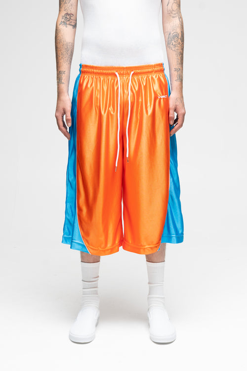 Baggy BBall Shorts (Orange/Blue) image 1