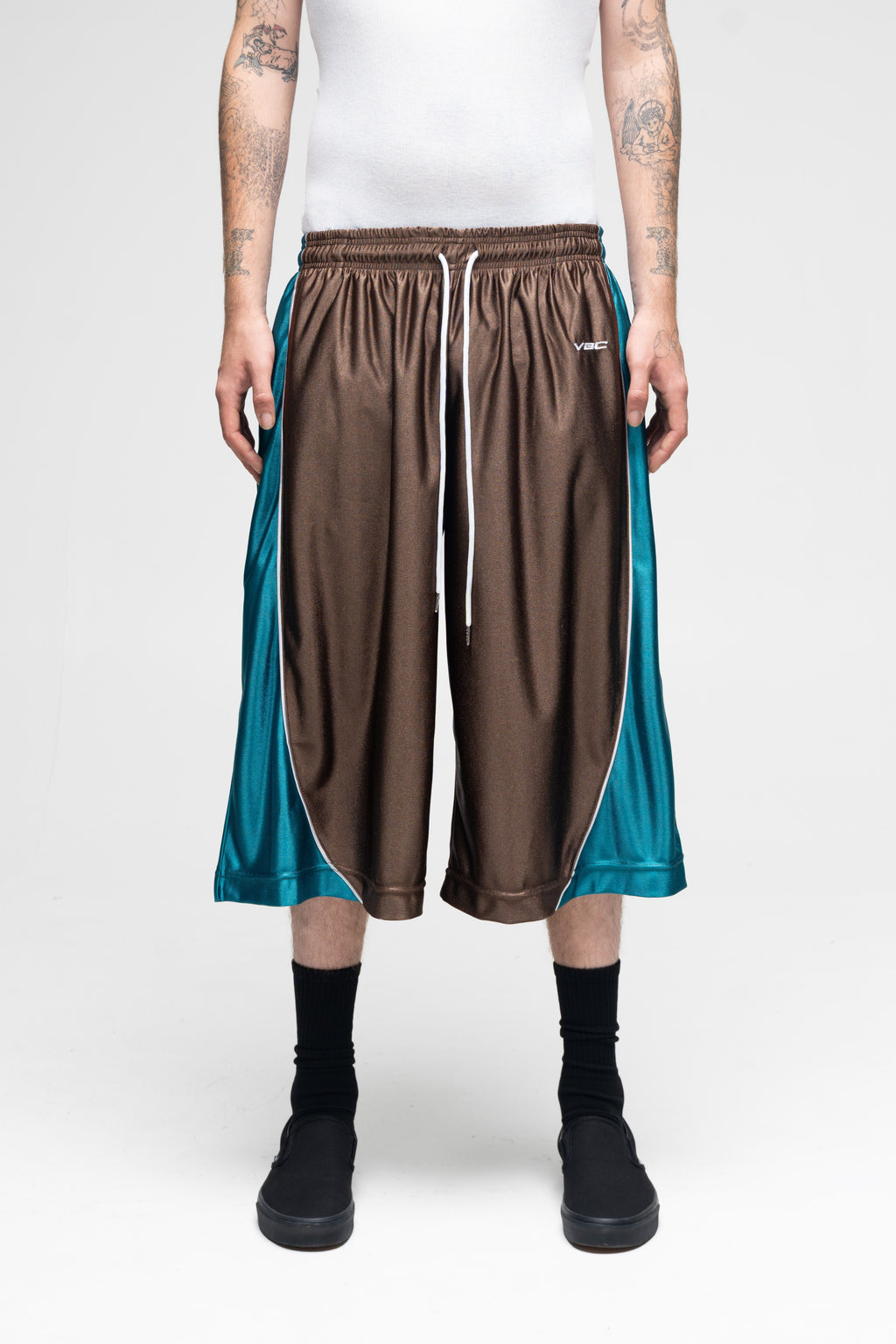 Baggy BBall Shorts (Brown/Teal)